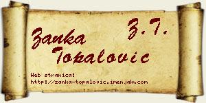 Žanka Topalović vizit kartica